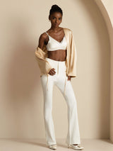 [Champagne] SilkSilky-IT 19Momme Manica lunga Capispalla da donna 006