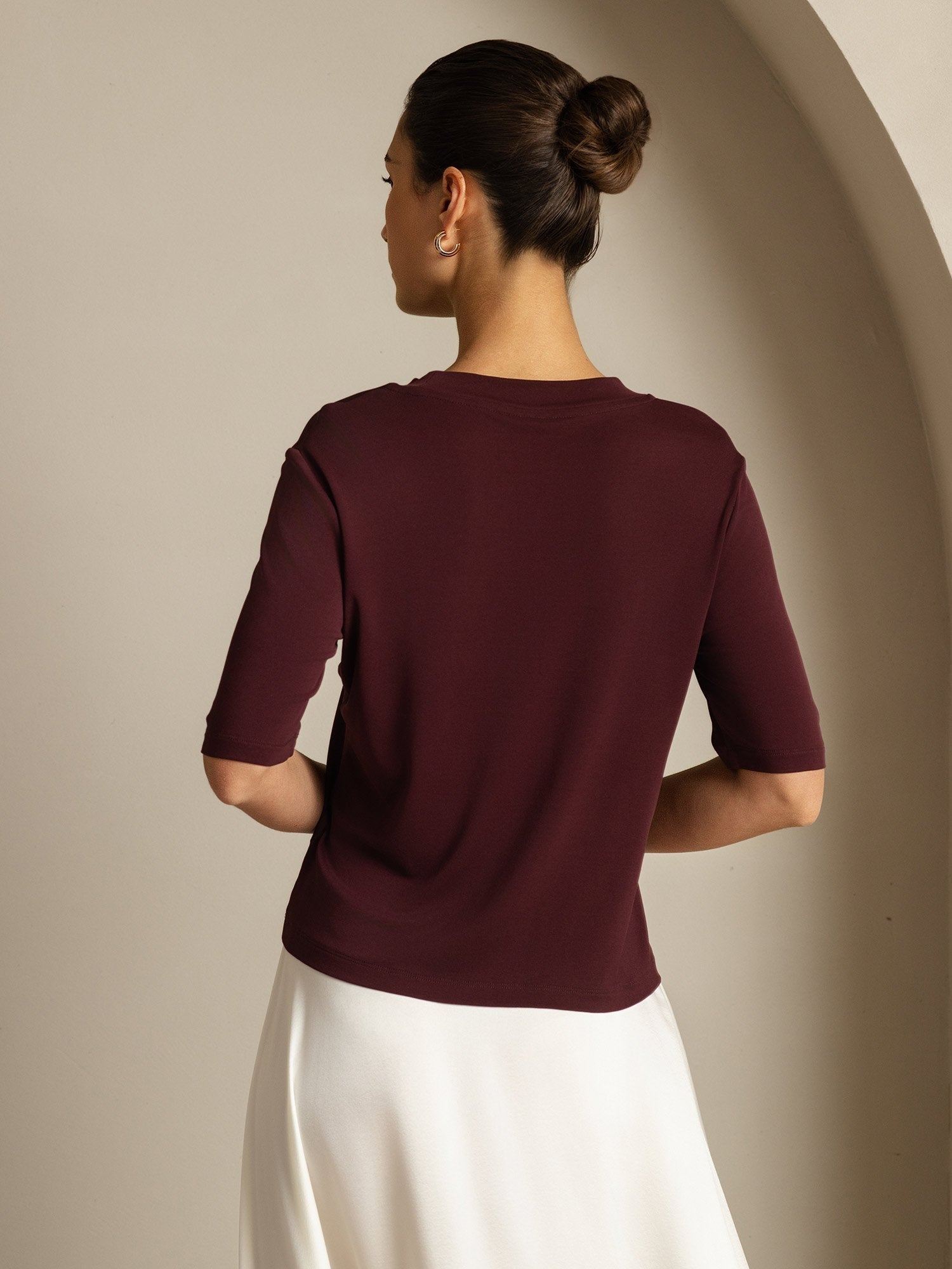 [Vino Windsor] SilkSilky-IT Seta pura Womens T-Shirt 002