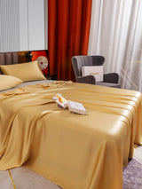 [Champagne] SilkSilky-IT 22Momme Set di biancheria da letto 005