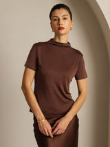 [Caffè] SilkSilky-IT Short Sleeve Magliette donna 008