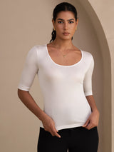 [Bianco] SilkSilky-IT Half Sleeve Magliette donna 006