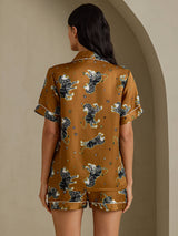 [Leone Marrone] SilkSilky-IT Short Sleeve Notch Collar Pigiami da donna 002