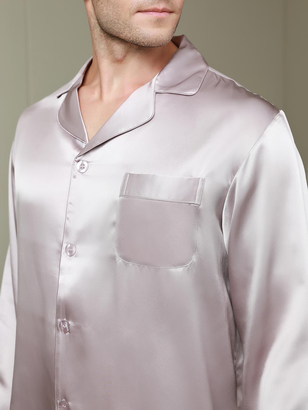 [Malva Pallido] SilkSilky-IT 19Momme Seta pura Mens Pajamas 008