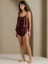 [Marrone] SilkSilky-IT Spaghetti Strap Set di Bretelle 010