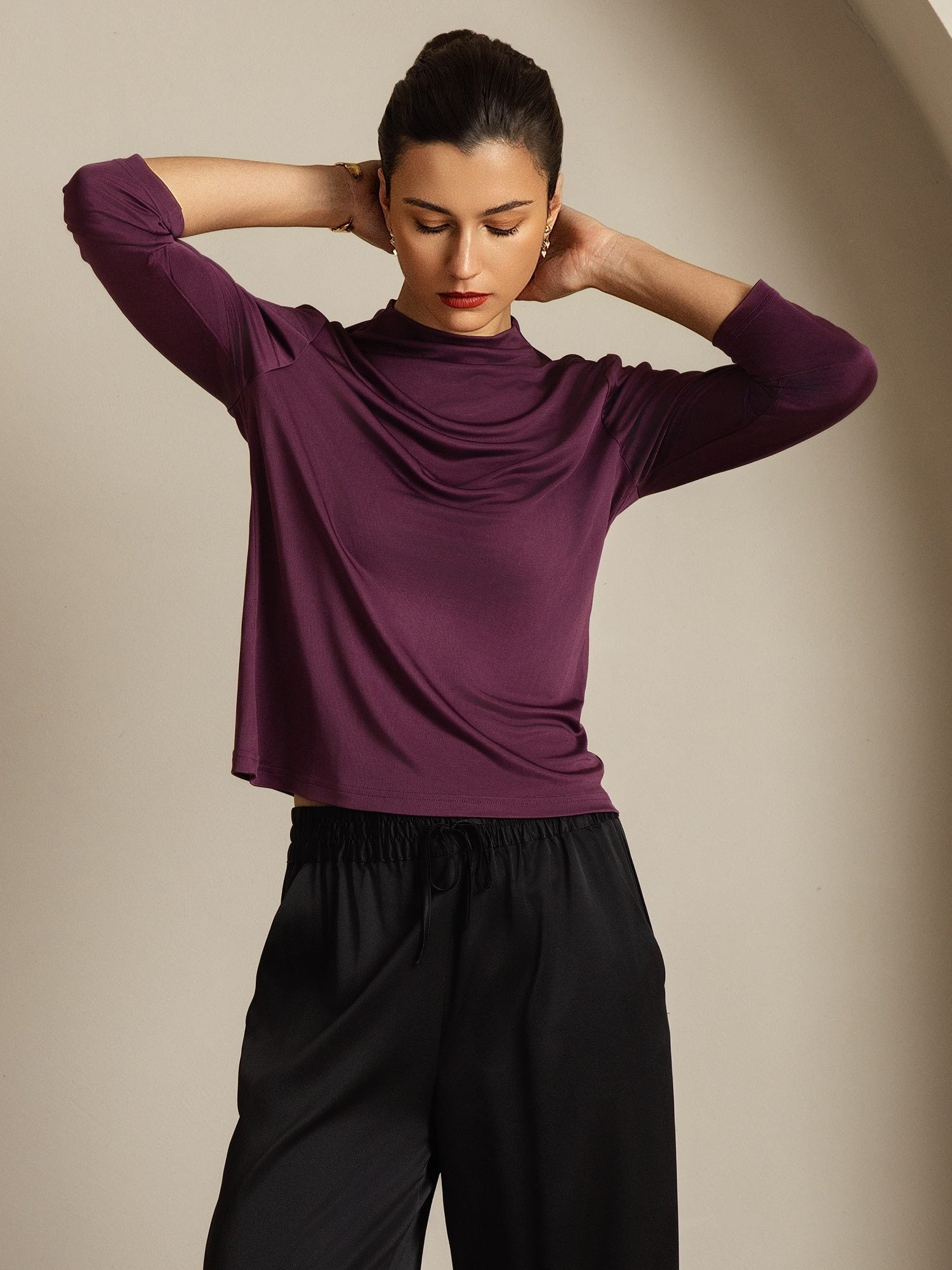 [Viola] SilkSilky-IT Seta pura Womens T-Shirt 007