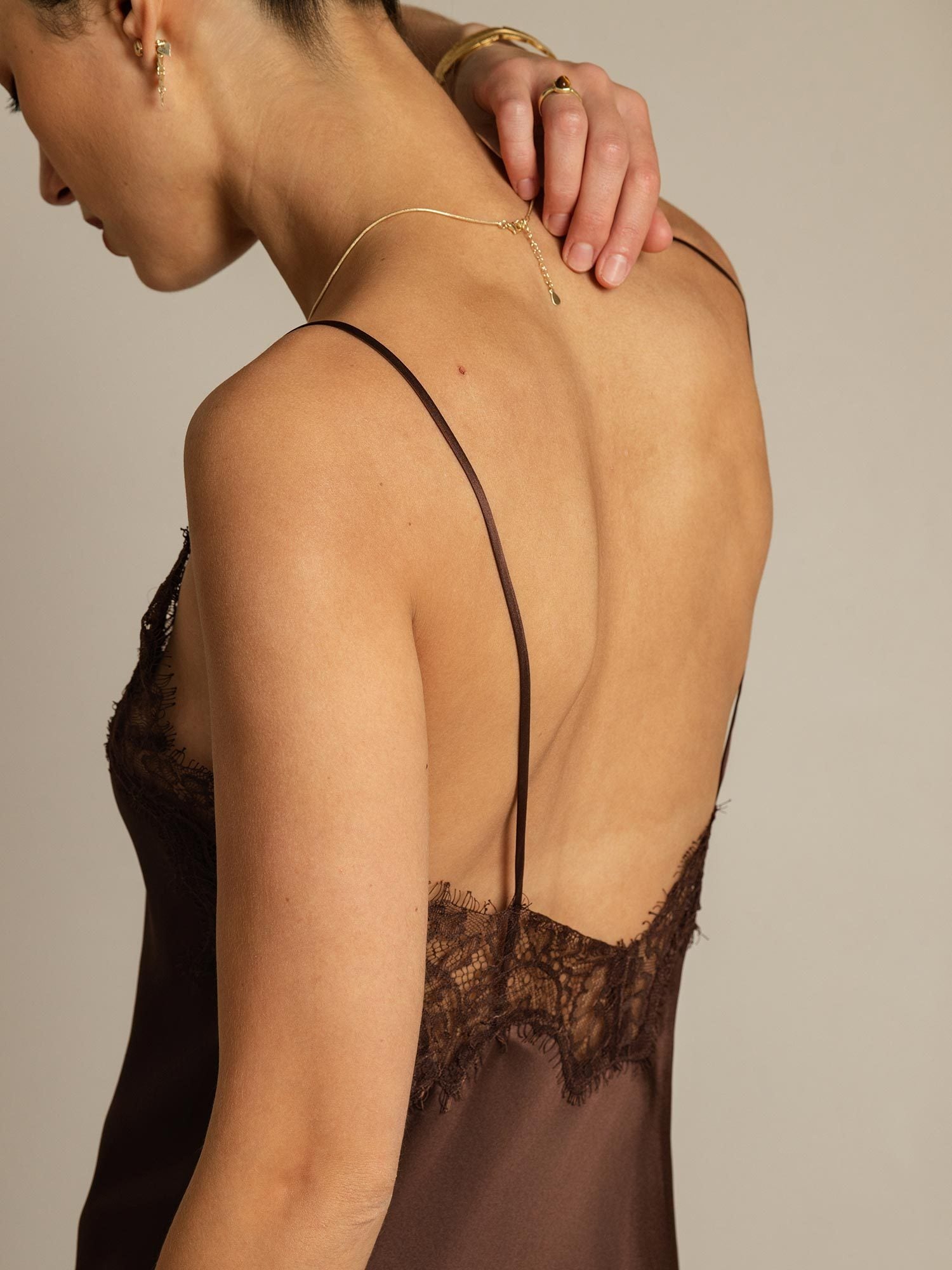 [Marrone] SilkSilky-IT Seta pura Dress 005