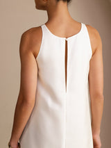 [Bianco] SilkSilky-IT Sleeveless Crew Neck Vestiti da donna 004