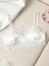 [Bianco] SilkSilky-IT Maglia di seta Bra 004