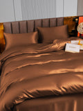 SilkSilky IT 22Momme Seta pura Bedding Set Caffè 003