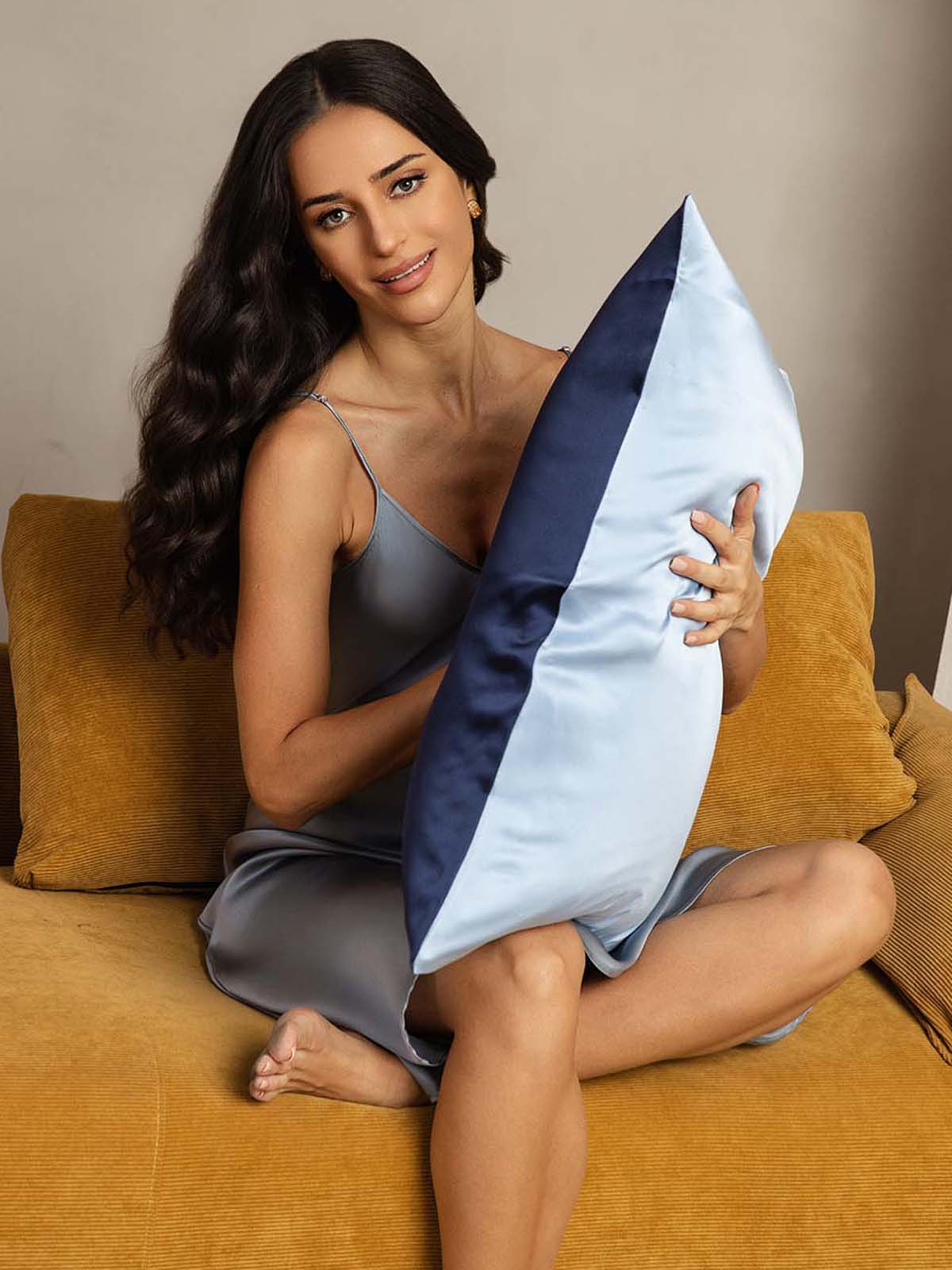 [BluScuro+Azzurro] SilkSilky-IT 22Momme Seta pura Pillowcase 001