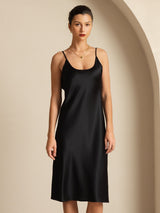 [Nero] SilkSilky-IT Sleeveless Collo a U Vestiti da donna 004