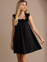 [Nero] SilkSilky-IT Sleeveless Square Neck Camicia da notte 001