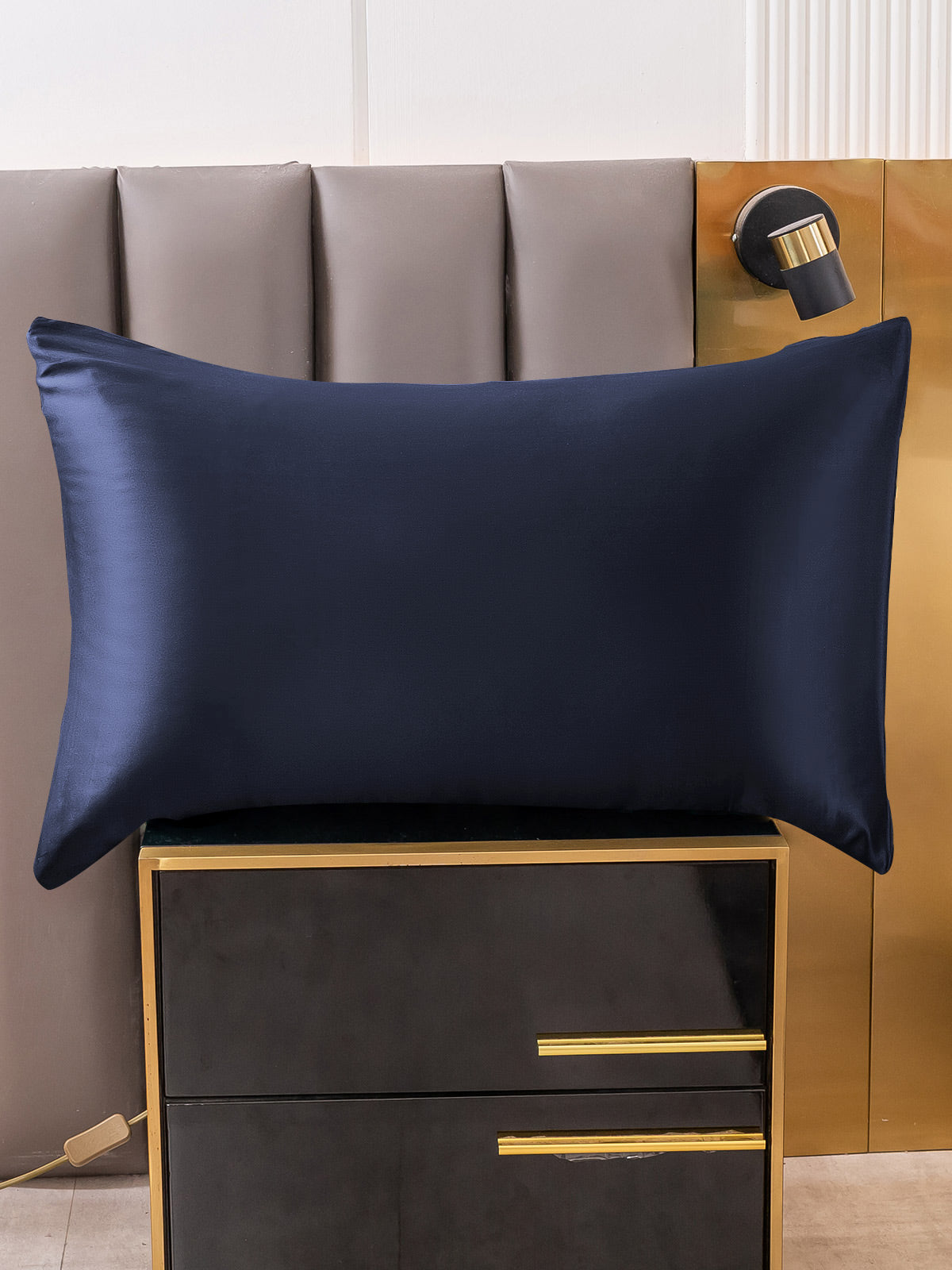 [Blu Scuro] SilkSilky-IT 19Momme Seta pura Pillowcase 001