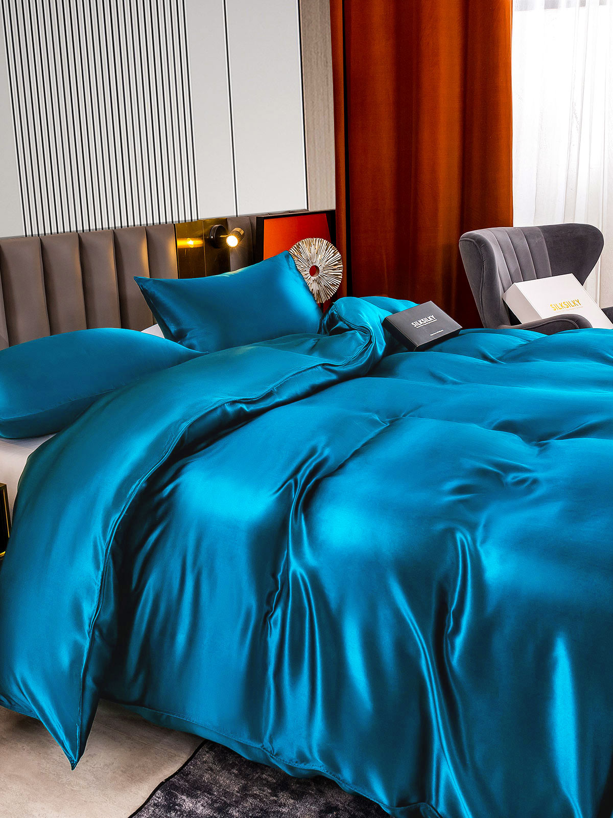 [Verde Acqua] SilkSilky-IT 22Momme Seta pura Bedding Set 005