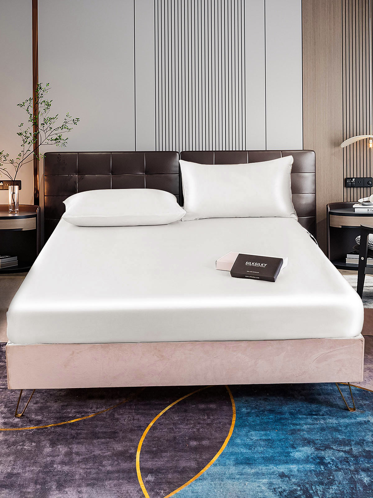 [Bianco] SilkSilky-IT 22Momme Seta pura Bedding Set 001