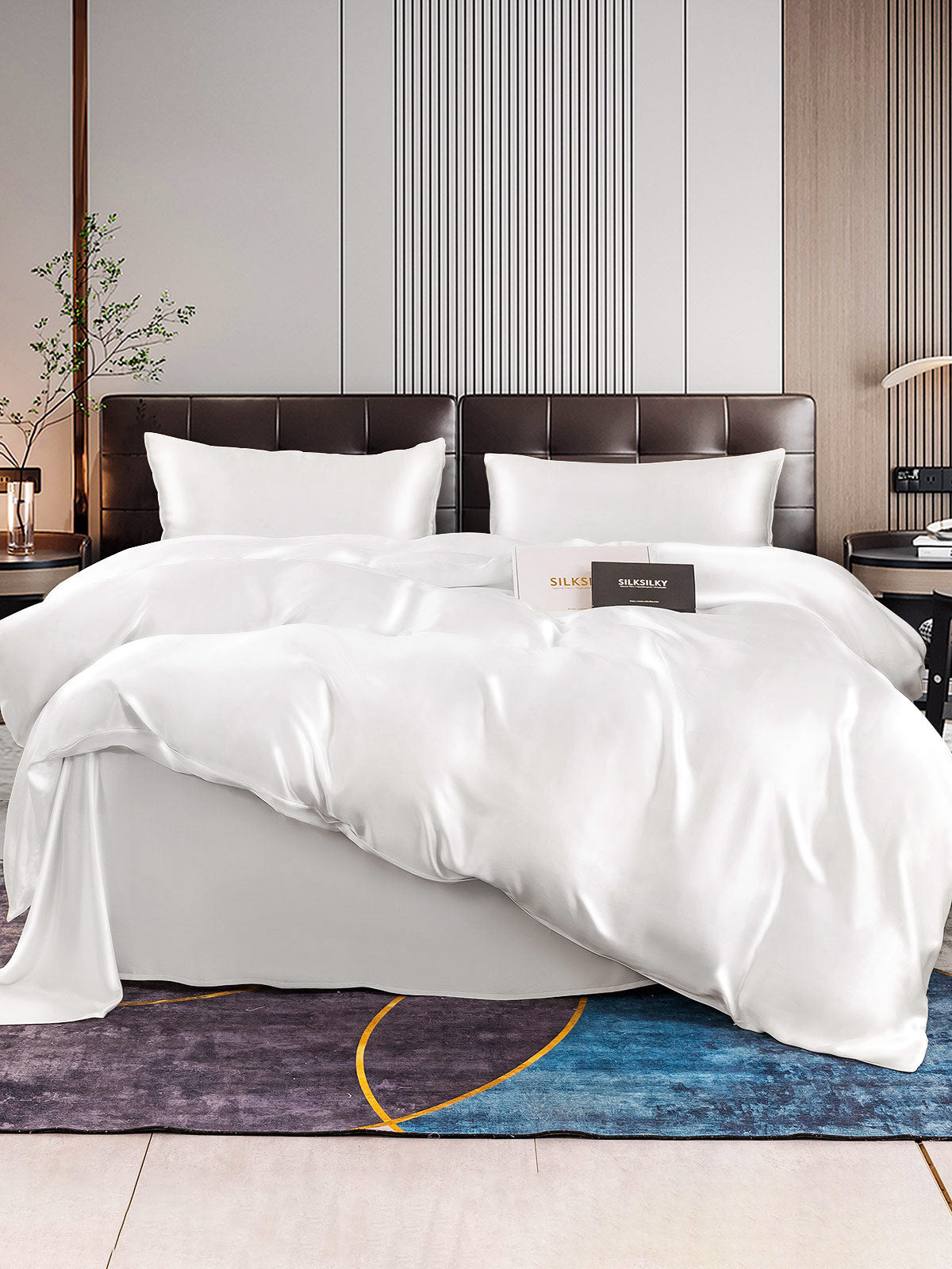 [Bianco] SilkSilky-IT 22Momme Set di biancheria da letto 001