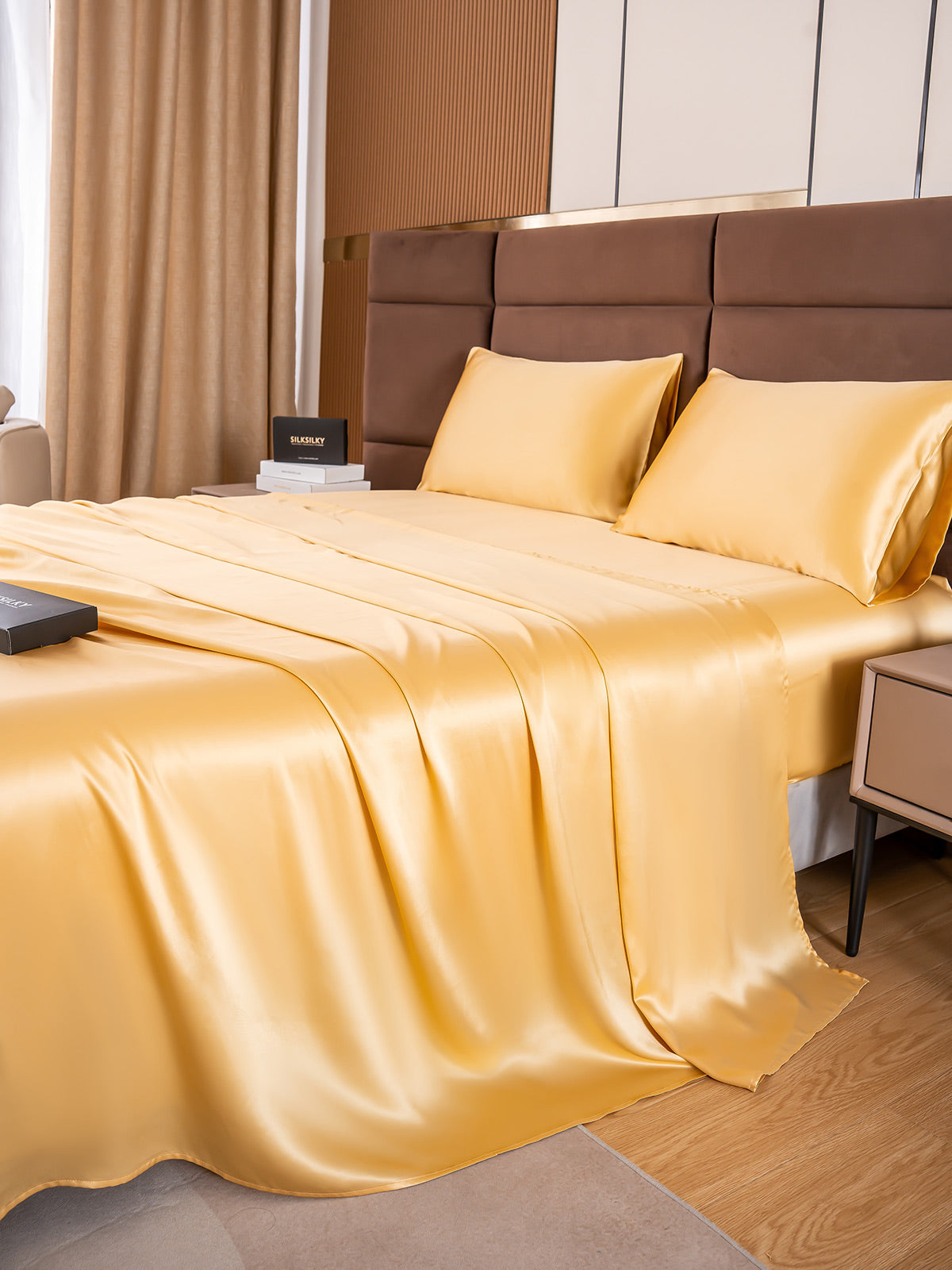 [Champagne] SilkSilky-IT 19Momme Seta pura Bedding Set 003