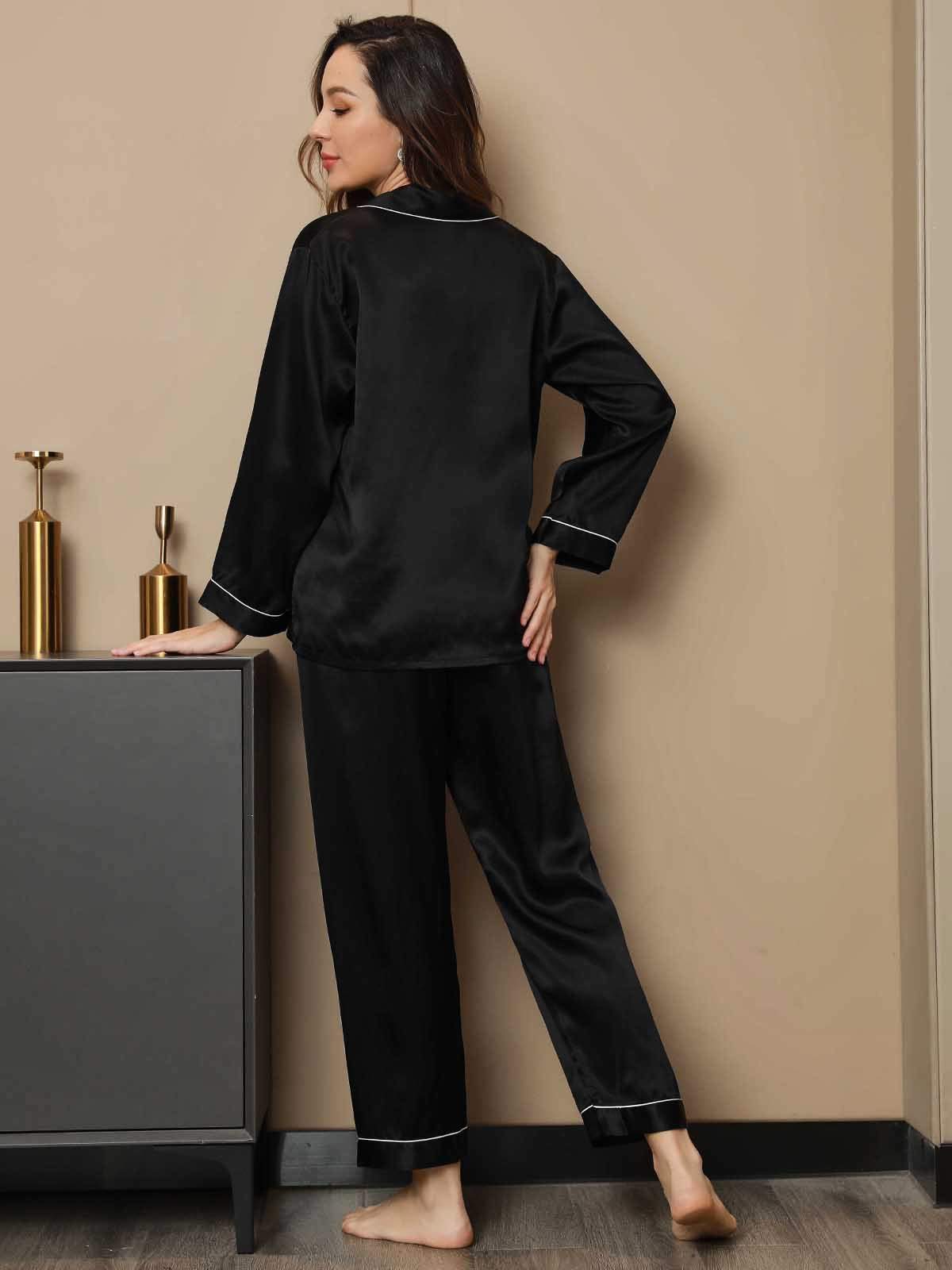 [Nero] SilkSilky-IT Seta pura Womens Pajamas 002