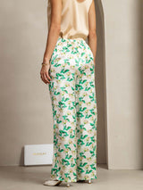 [Floreale Verde] SilkSilky-IT 19Momme Seta Womens Pants 002