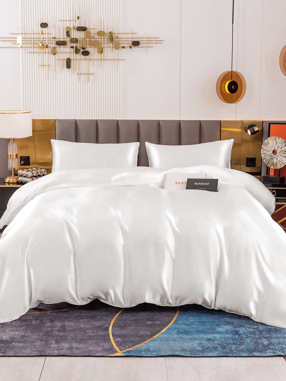 [Bianco] SilkSilky-IT 19Momme Seta pura Bedding Set 001