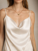 [Beige] SilkSilky-IT Spaghetti Strap Cowl Neck Cami 004