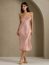 [Toscana] SilkSilky-IT Sleeveless V Neck Vestiti da donna 003