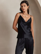 [Nero] SilkSilky-IT Spaghetti Strap Cowl Neck Cami 003