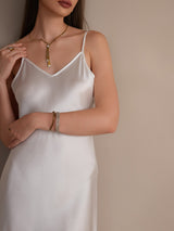 [Bianco] SilkSilky-IT Sleeveless V Neck Vestiti da donna 003
