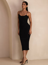 [Nero] SilkSilky-IT Square Neck Vestiti da donna 006