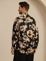 [Drago Nero] SilkSilky-IT Long Sleeve Lapel Collar Camicia da uomo 002