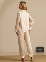 [Champagne] SilkSilky-IT Long Sleeve Lapel Collar Pigiami da donna 002