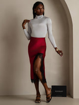 [Grigio Chiaro] SilkSilky-IT Manica lunga Dolcevita Magliette donna 005