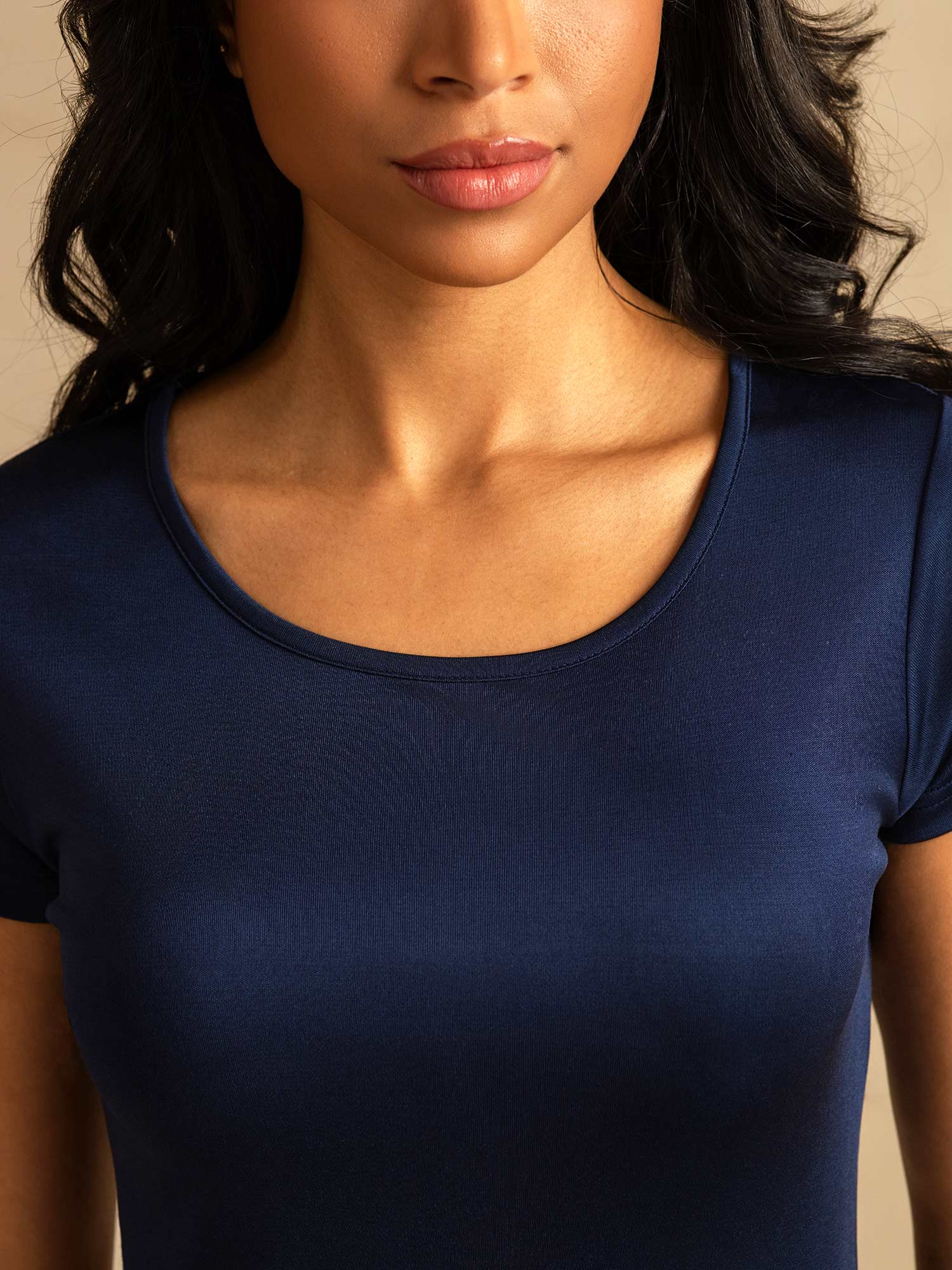 [Blu Scuro] SilkSilky-IT Maglia di seta Nightgown 004,