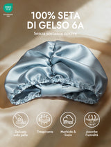 [Azzurro] SilkSilky-IT Cuffia di seta 002