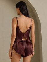 [Marrone] SilkSilky-IT Spaghetti Strap Set di Bretelle 002