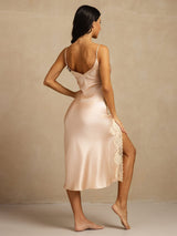 [Rosa Chiaro] SilkSilky-IT Sleeveless V Neck Camicia da notte 002