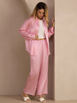 [Riga Diplomatica Rosa] SilkSilky-IT Long Sleeve Lapel Collar Women's Outfit Sets 006