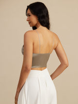 [Cachi] SilkSilky-IT Spaghetti Strap V Neck Cami 002