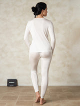 [Bianco] SilkSilky-IT Manica lunga Scollo rotondo Intimo Lungo Donna 002