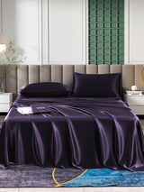 [Viola Scuro] SilkSilky-IT 25Momme Set di biancheria da letto 002