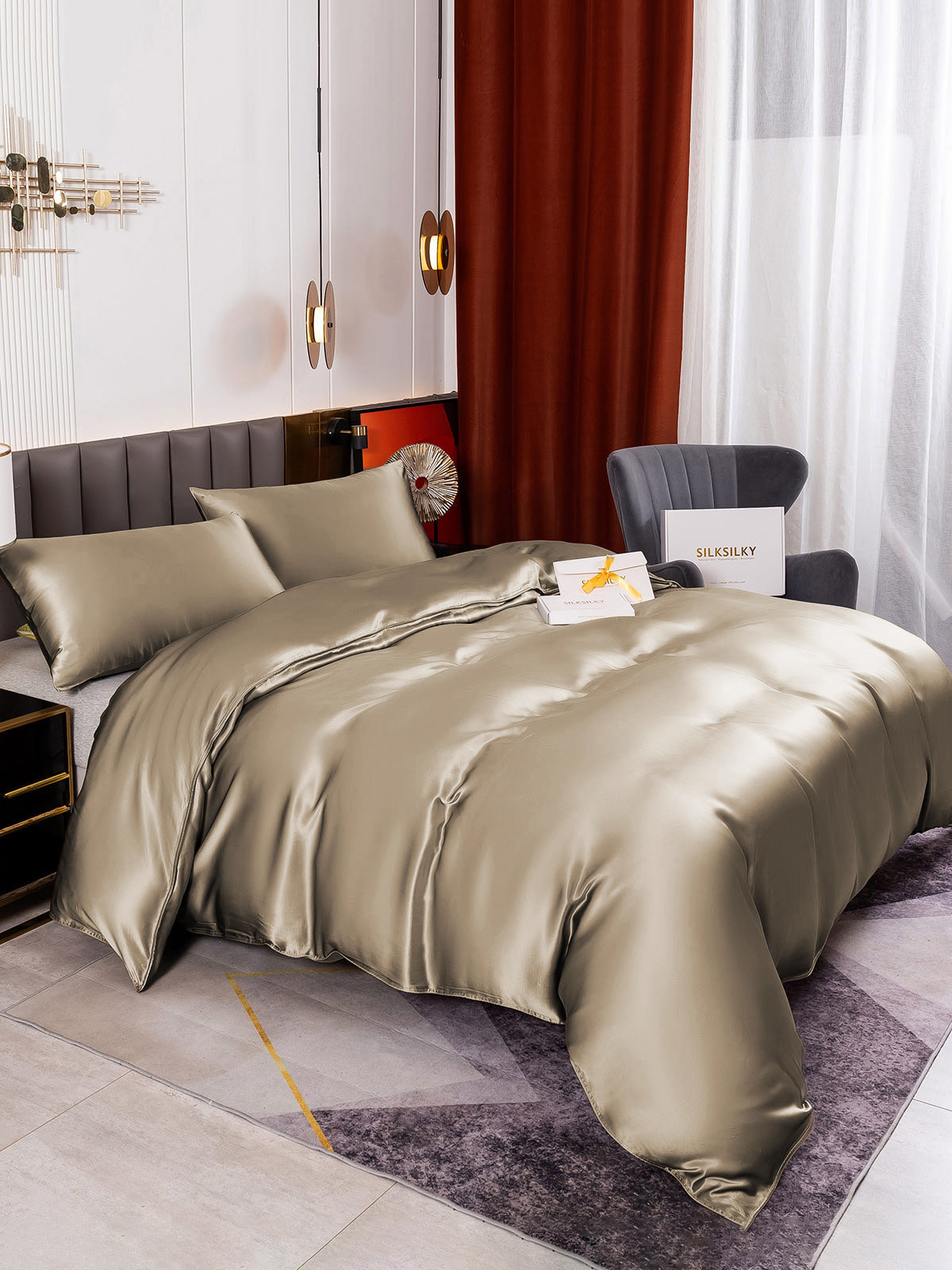 [Cachi] SilkSilky-IT 19Momme Seta pura Bedding Set 005