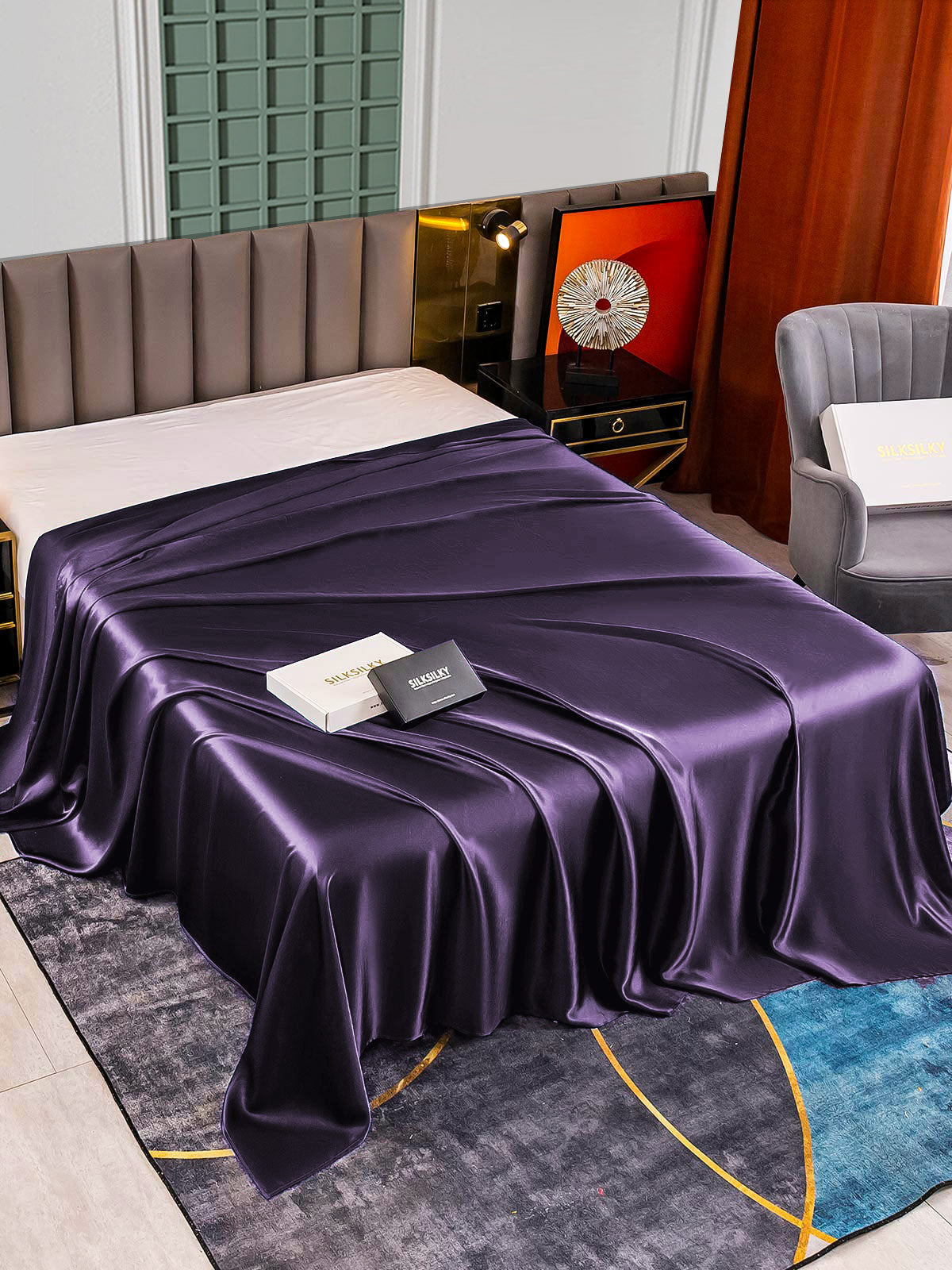 [Viola Scuro] SilkSilky-IT 25Momme Seta pura Sheet 001