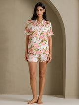 [Peonia Bianca] SilkSilky-IT Short Sleeve Notch Collar Pigiami da donna 006