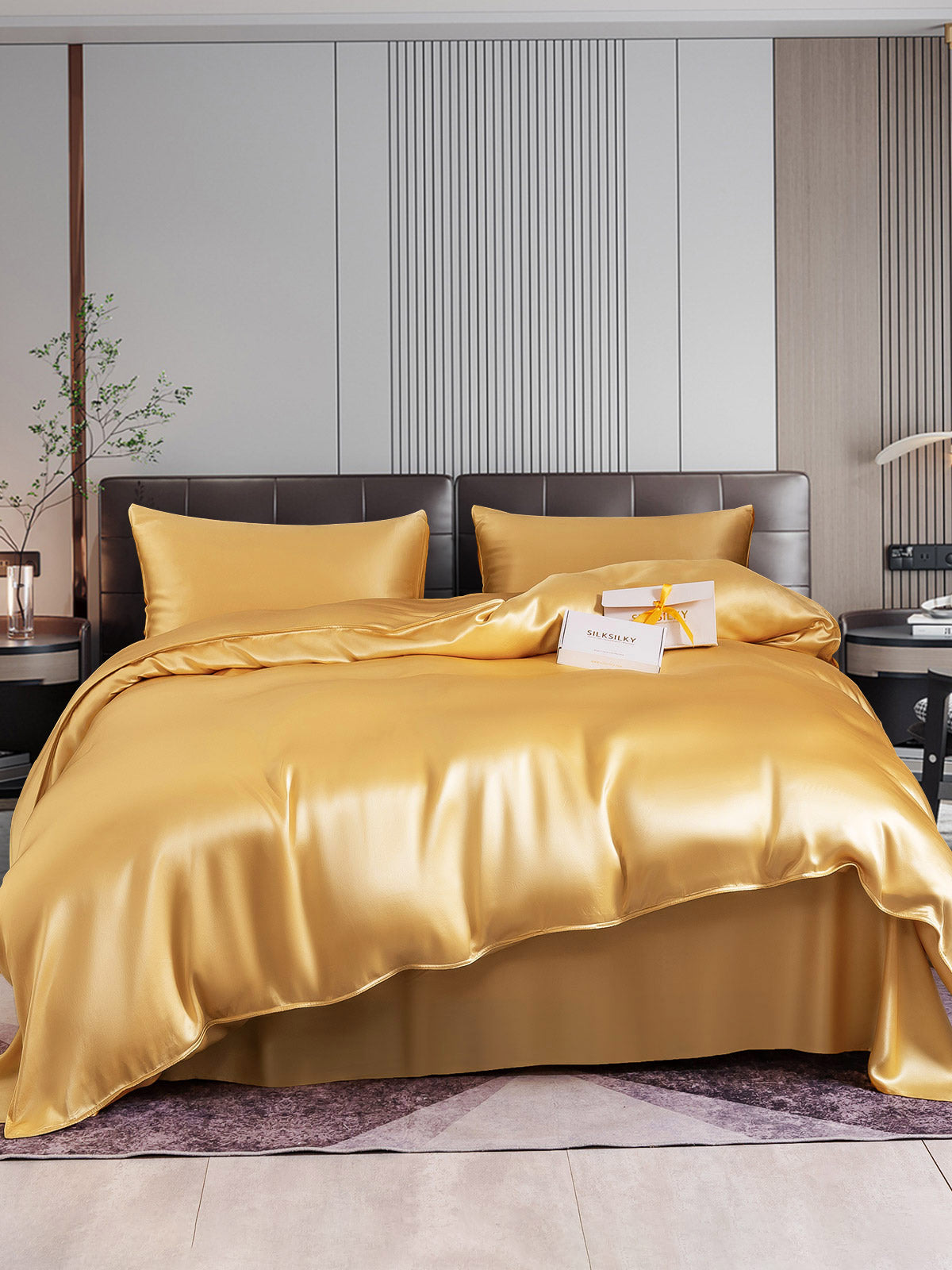 [Champagne] SilkSilky-IT 22Momme Seta pura Bedding Set 001