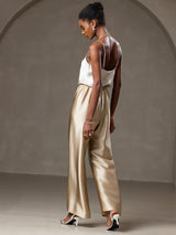 [Beige] SilkSilky-IT Spaghetti Strap V Neck Cami 004