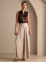 [Marrone Chiaro] SilkSilky-IT Pantaloni da donna 006