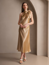 [Champagne] SilkSilky-IT Sleeveless Halter Vestiti da donna 001
