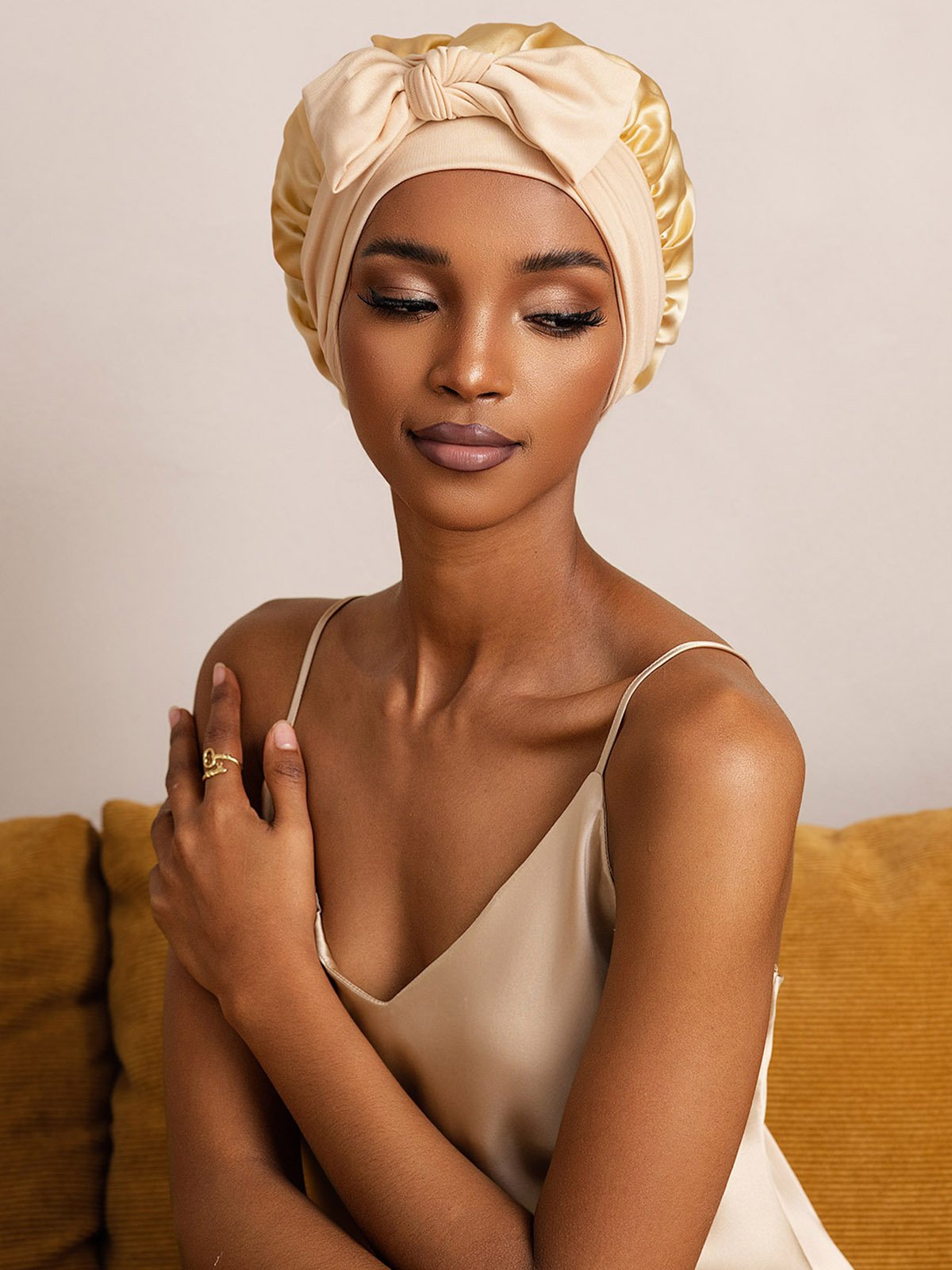 SilkSilky-IT Seta pura Sleep Cap Champagne 006