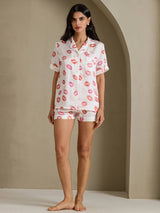 [Rossetto Bianco] SilkSilky-IT Short Sleeve Notch Collar Pigiami da donna 005