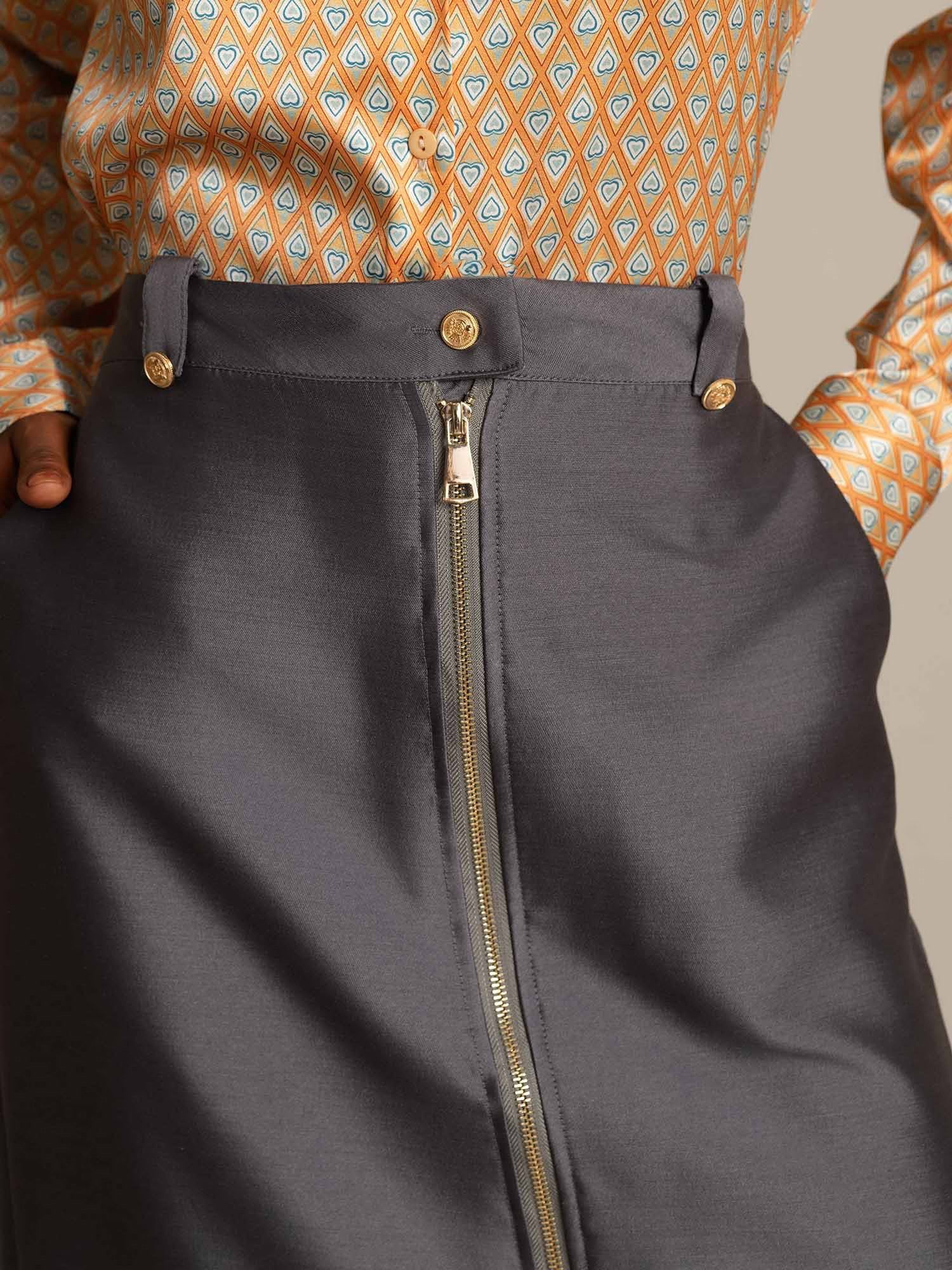 [Grigio] SilkSilky-IT 32Momme Seta Skirt 004,